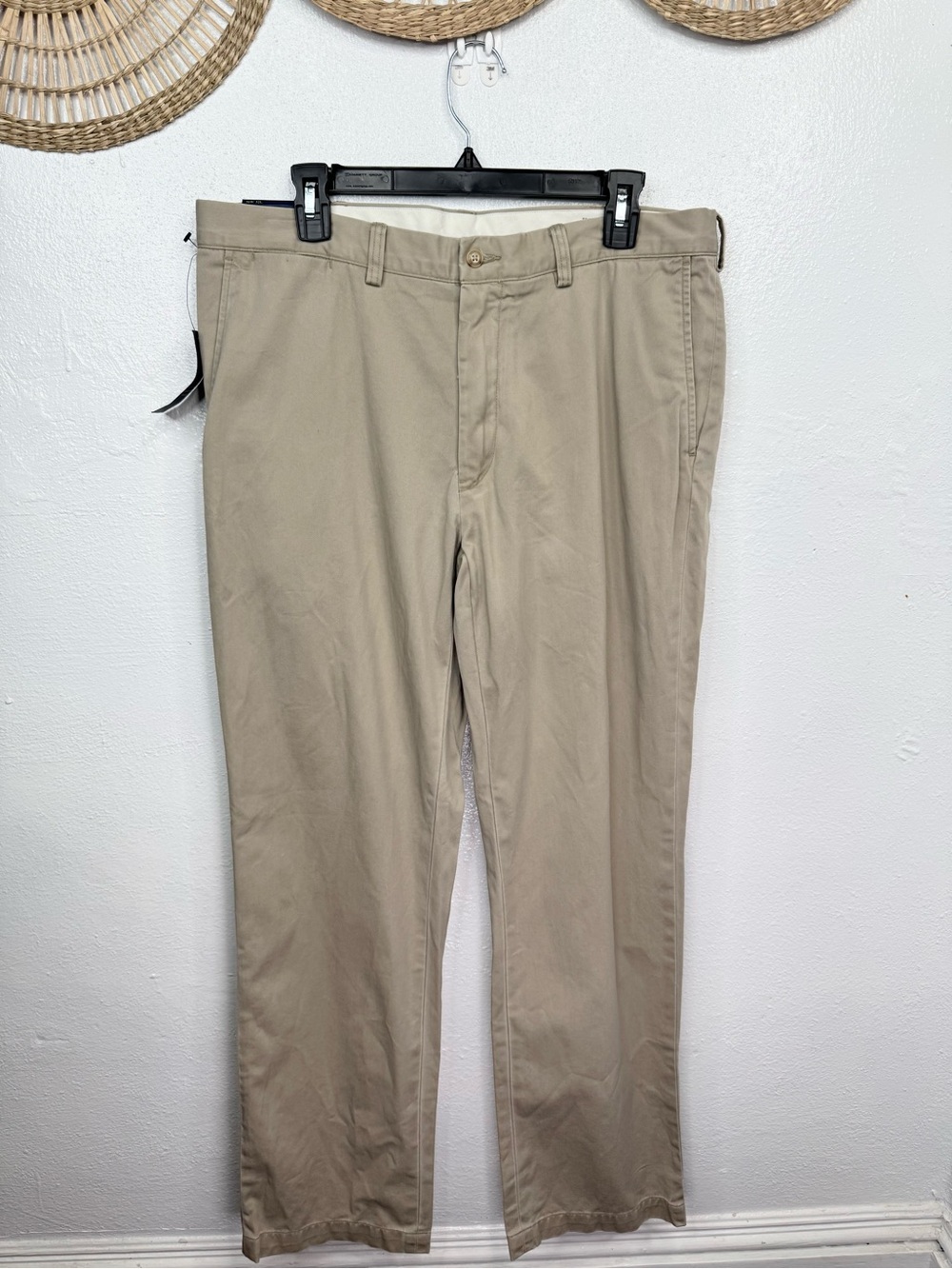 Polo Ralph Lauren Chino Pants Mens 36x32 Beige Classic Fit Flat Front